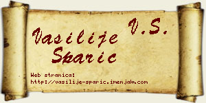 Vasilije Sparić vizit kartica
